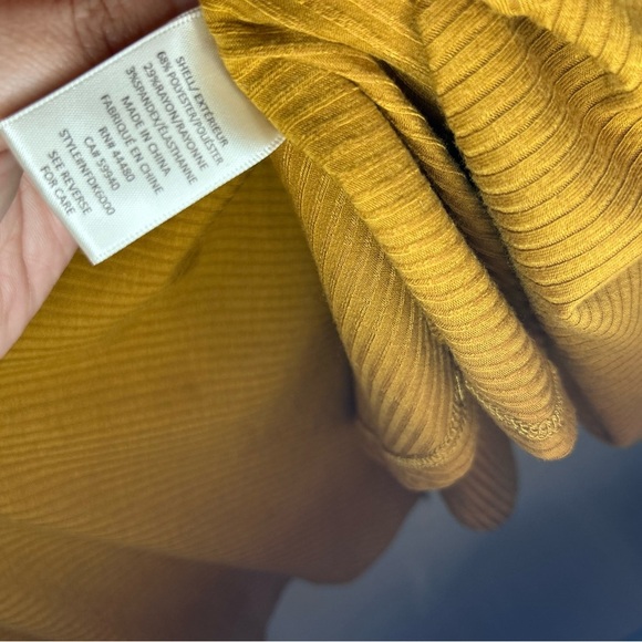 Love Fire Goldenrod Ribbed Long Sleeve Drop Waist Dress | Size Small - Picture 10 of 10